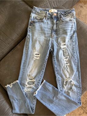 BKE Light Blue Ripped Skinny Jeans